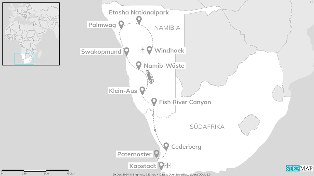 Südafrika & Namibia: Desert Roadtrip zu den Big Five