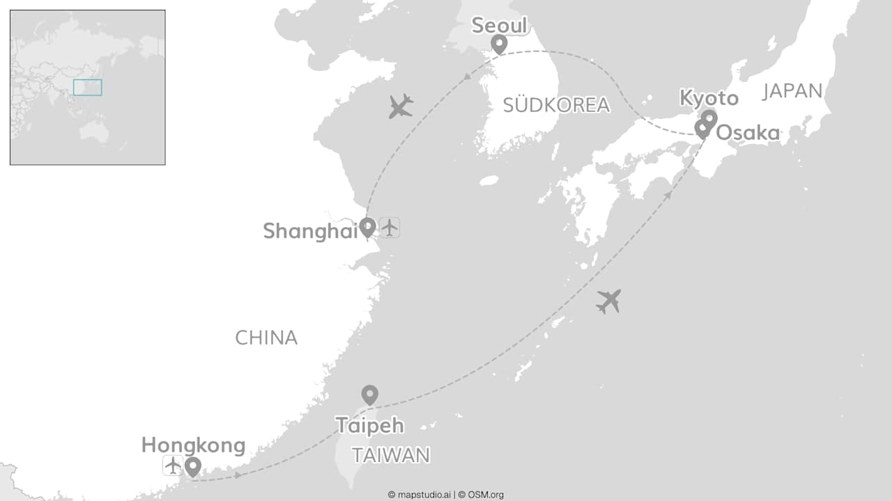 5 Länder Ostasien: Von China bis Südkorea