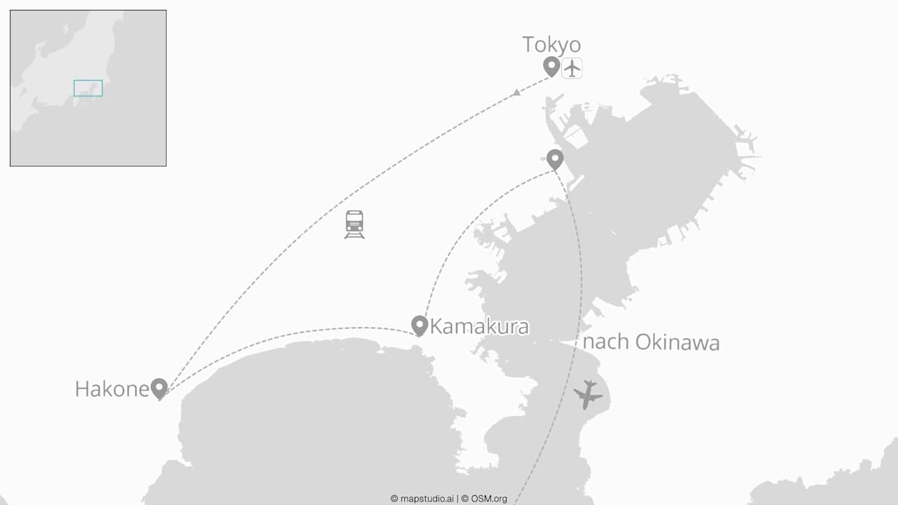 2 for 1 Japan: Fuji & Okinawa meet Tokyo & Kamakura