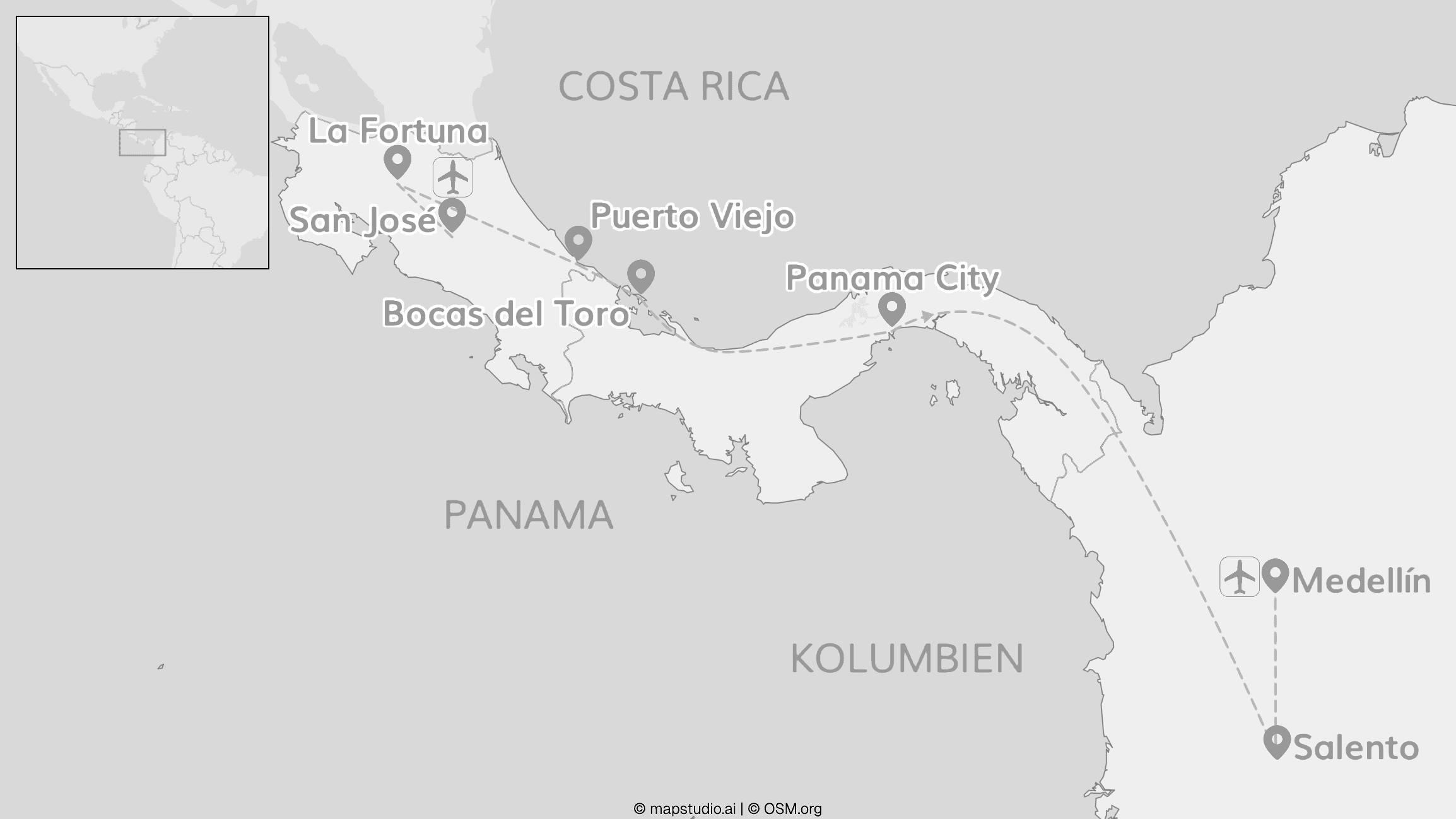 Costa Rica, Panama, Kolumbien: Vom Arenal bis nach Medellín