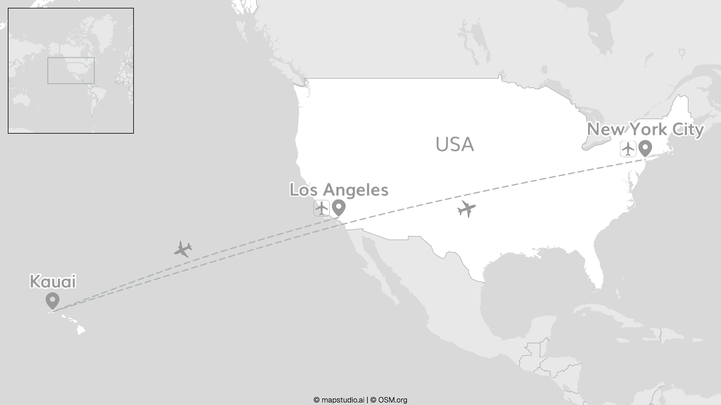 2 for 1 Hawaii: Kauai trifft Los Angeles & New York