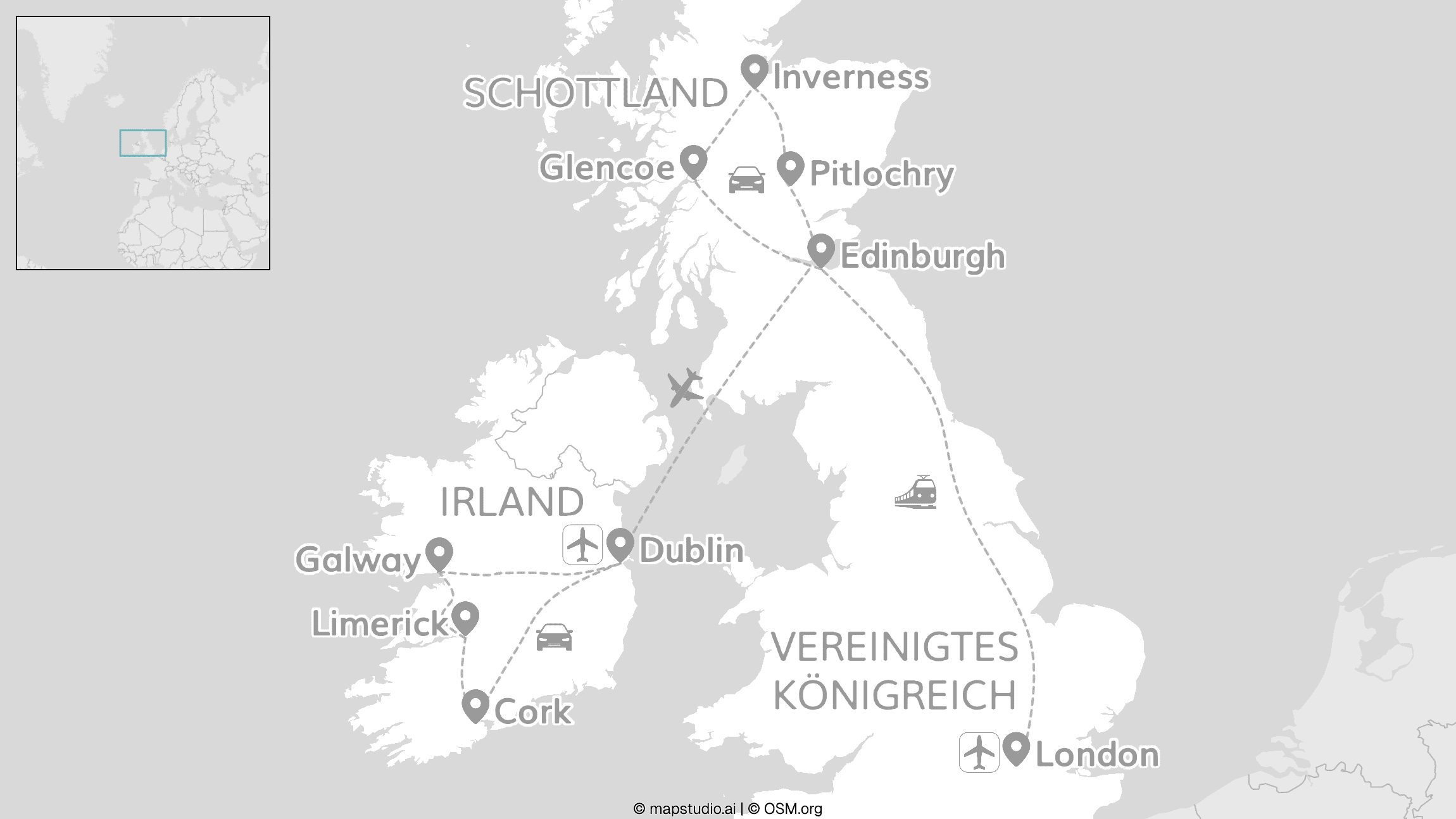 London, Schottland & Irland: Foggy Roads to Misty Highlands